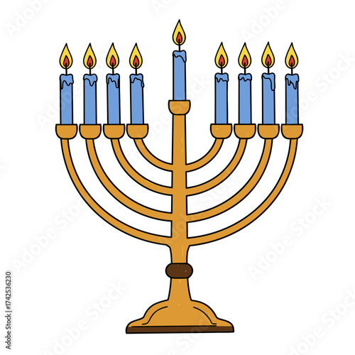 hanukkah menorah with candles