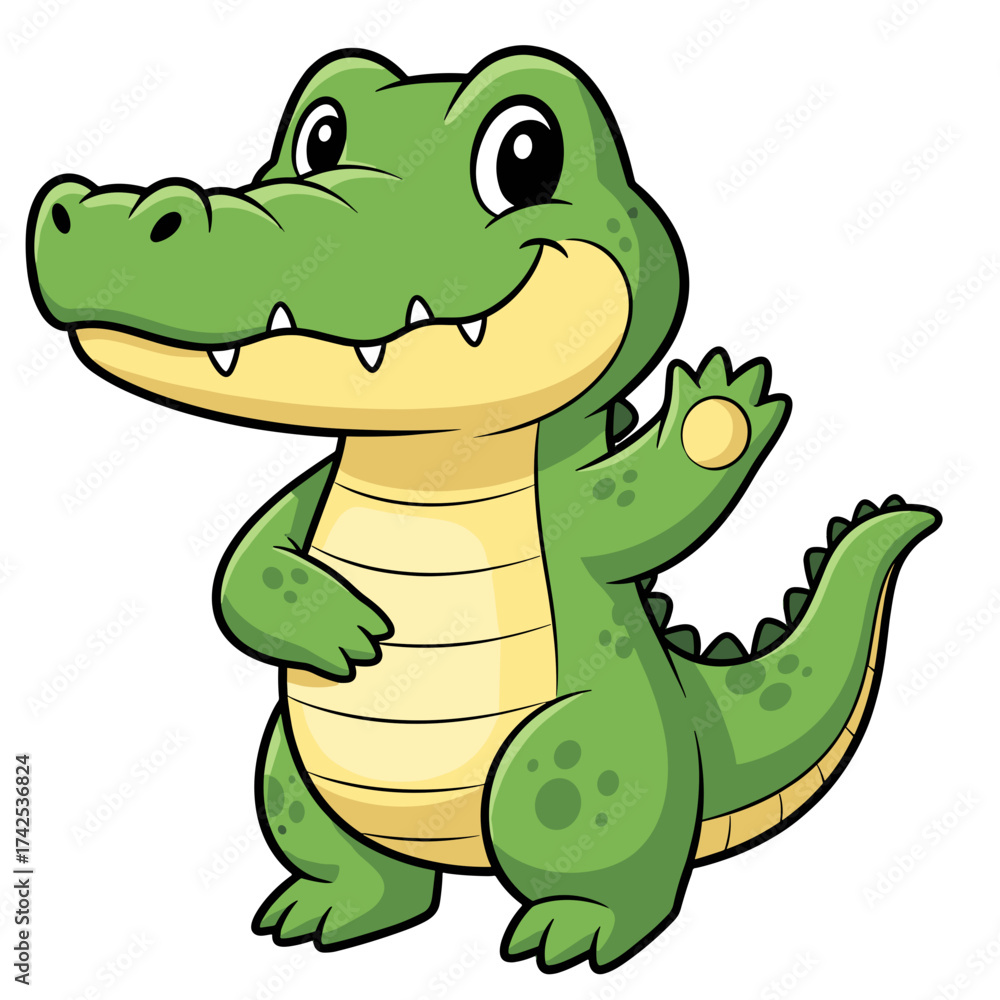 Fototapeta premium cartoon crocodile with a smile