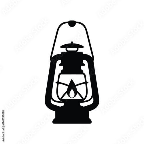 Minimalist black and white vector illustration of a classic lantern icon ideal for eps downloads vector