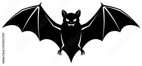 vector illustration of cartoon bat with wings