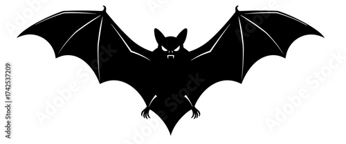 vector illustration of cartoon bat on a white