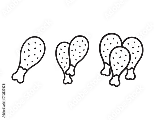 Delicious food doodles for menu design and fun illustrations