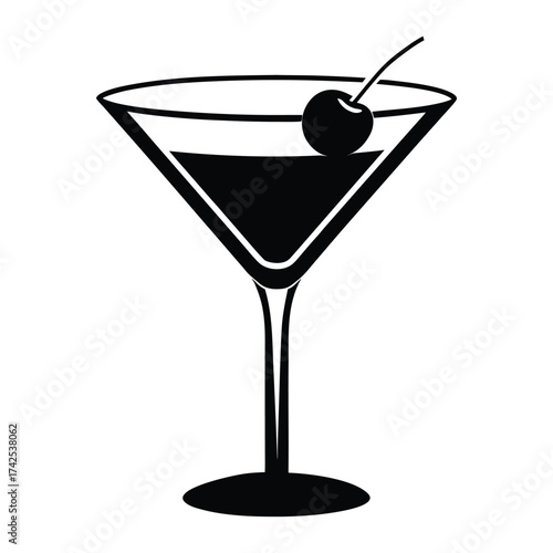 martini glass with cherry