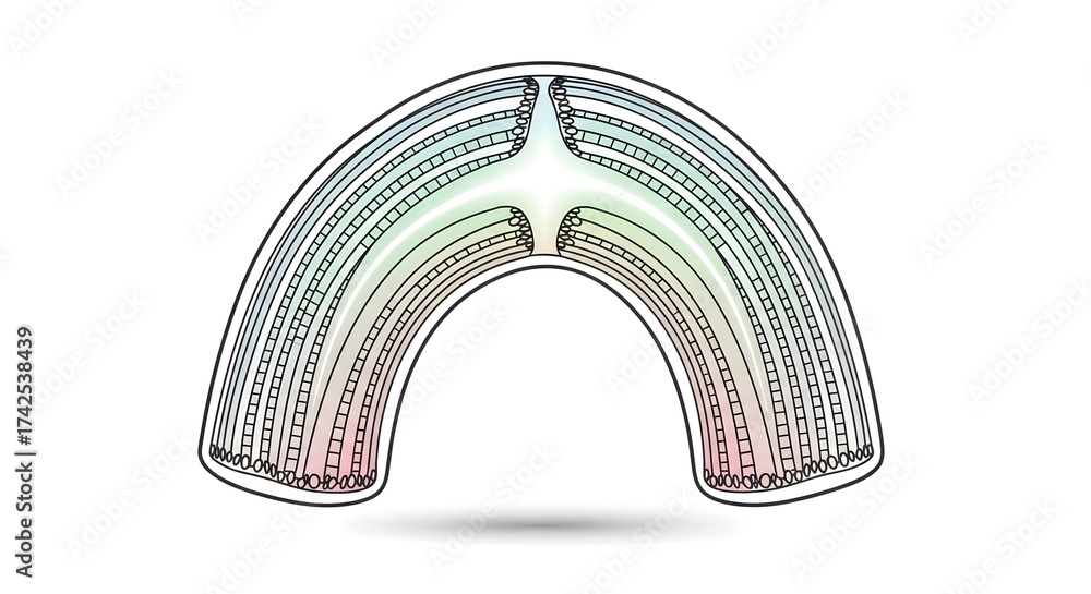 Hand drawn rainbow isolated on white background, vector illustration