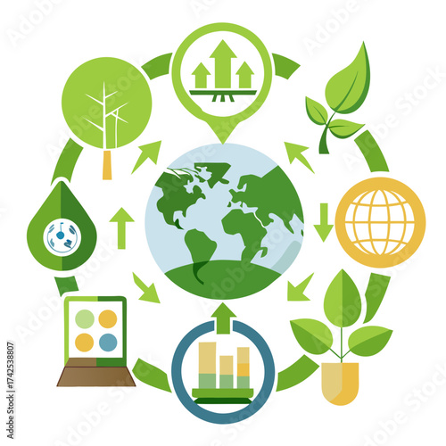 ecology icons set