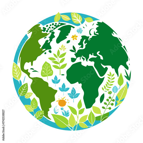 globe with green leaves