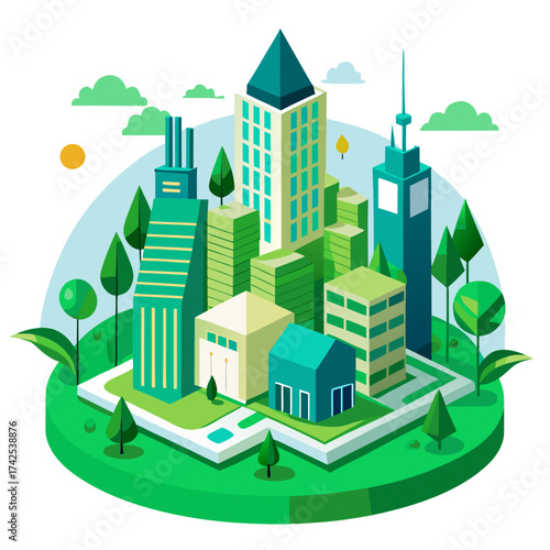 vector illustration of green city