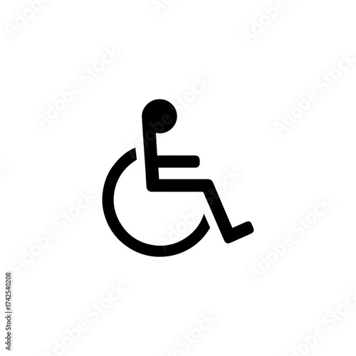 International symbol of access for disabled person in wheelchair isolated on white background