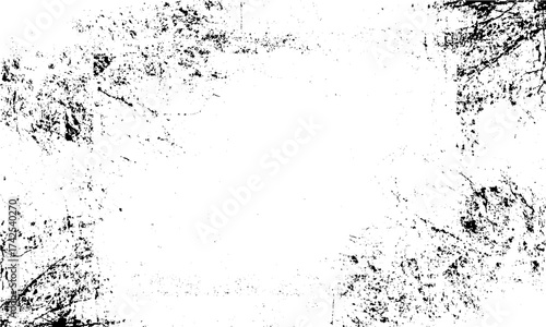 Vintage grunge dots frame texture overlay on transparent background. Scratched dusty grunge frame texture vector design transparent