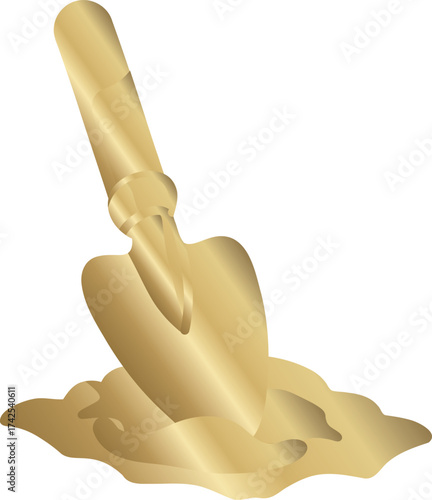 Golden Shovel in Sand 