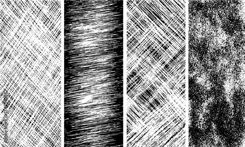 Grunge square frame overlays set transparent background texture . Handcrafted crosshatch grunge line art
