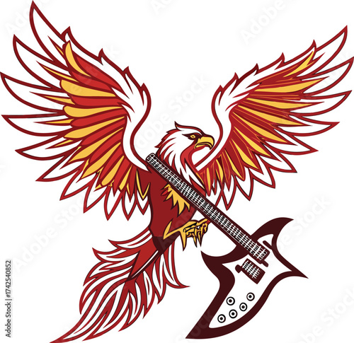 Electric Guitar Phoenix T-shirt design
