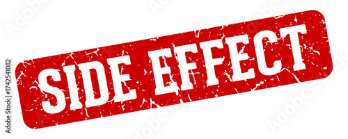 side effect rectangular sign. side effect stamp