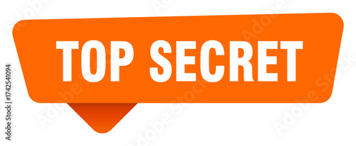 top secret sticker. top secret orange sign isolated on transpatent background