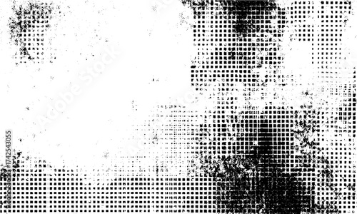 Monochrome grunge texture overlay with scratches and cracks , Black and white vintage grunge pattern with cracks and dust, abstract grunge background texture for overlay or design use