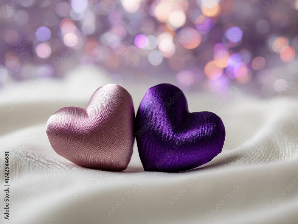 Fototapeta premium Two Hearts Symbolizing Love and Togetherness