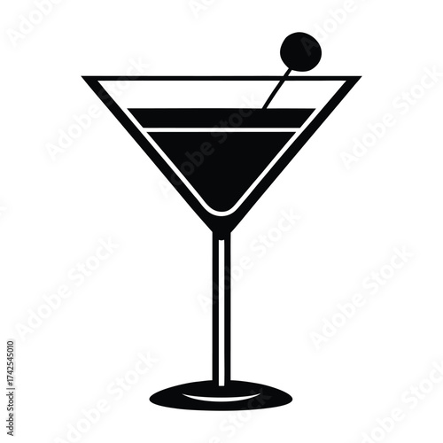 martini glass with cherry