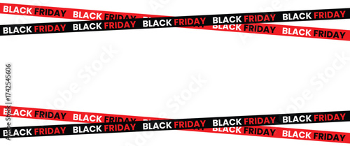 ribbons for black friday sale transparent png or isolated on white background, Crossed ribbons. Big sale. Graphic elements. Vector illustration