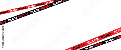 ribbons for black friday sale transparent png or isolated on white background, Crossed ribbons. Big sale. Graphic elements. Vector illustration