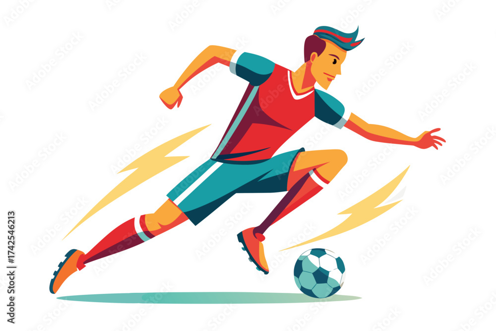 Obraz premium soccer player kicking ball
