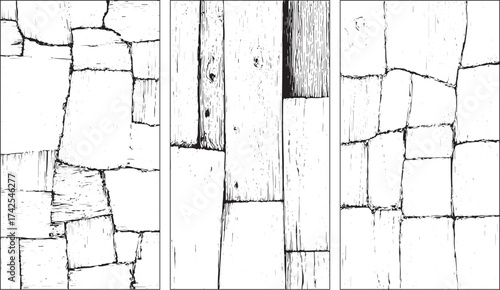 Rough black and white grunge Distressed overlay texture. Abstract Uneven black and white texture. Distressed overlay set effect. Vector Illustration.  vectors design on transparent background.