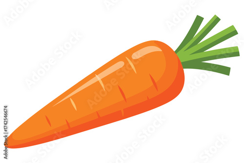Vector art of vibrant and fresh carrot, a healthy and nutritious vegetable for a balanced diet