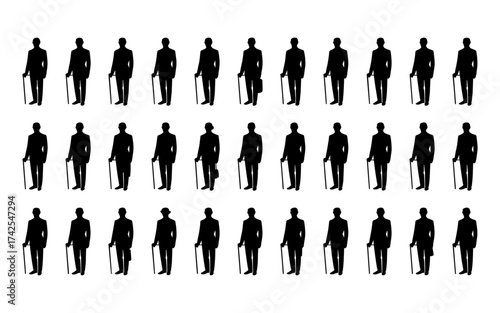 Business people silhouettes vector illustration design, diverse group of male and female business isolated, entrepreneurial, working, corporate staff, office work environment, leadership and success