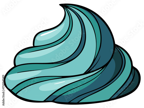 Abstract Swirl of Teal and Blue Cream