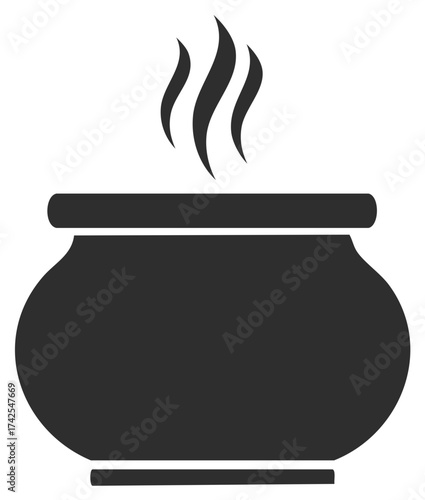 Steaming Pot Icon Vector Illustration Hot Food Cooking Silhouette