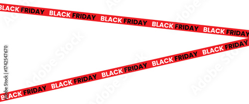 ribbons for black friday sale transparent png or isolated on white background, Crossed ribbons. Big sale. Graphic elements. Vector illustration