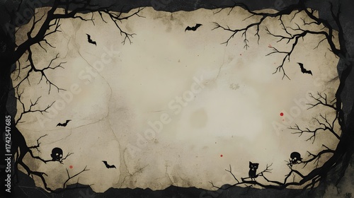 Halloween Junk Journal Pages, Halloween Digital Scrapbook Paper,printable note pages. copy space in center