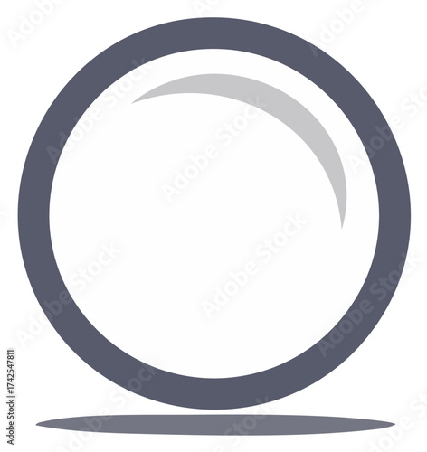 Simple Glass Orb or Crystal Ball Icon with Reflection and Shadow