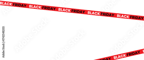 ribbons for black friday sale transparent png or isolated on white background, Crossed ribbons. Big sale. Graphic elements. Vector illustration