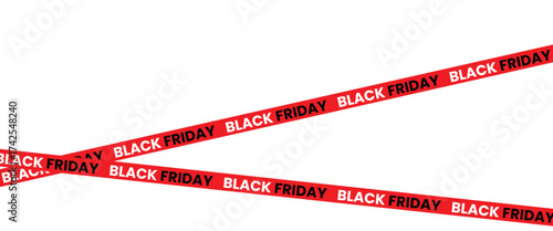 ribbons for black friday sale transparent png or isolated on white background, Crossed ribbons. Big sale. Graphic elements. Vector illustration