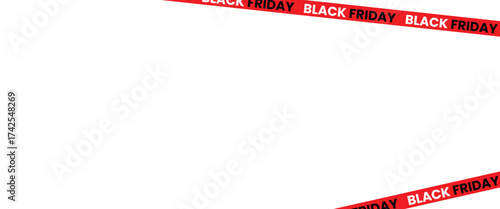 ribbons for black friday sale transparent png or isolated on white background, Crossed ribbons. Big sale. Graphic elements. Vector illustration