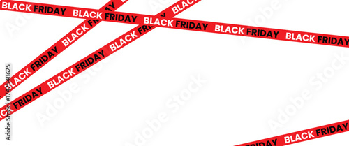ribbons for black friday sale transparent png or isolated on white background, Crossed ribbons. Big sale. Graphic elements. Vector illustration