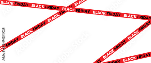 ribbons for black friday sale transparent png or isolated on white background, Crossed ribbons. Big sale. Graphic elements. Vector illustration
