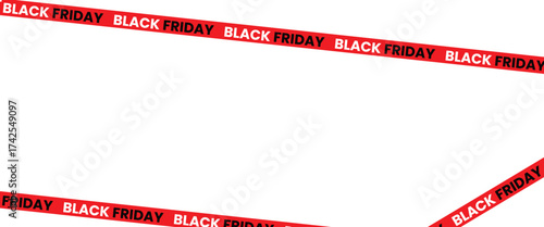 ribbons for black friday sale transparent png or isolated on white background, Crossed ribbons. Big sale. Graphic elements. Vector illustration