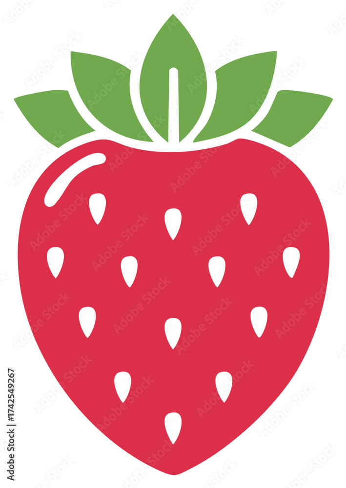 Obraz premium Stylized Strawberry Vector Illustration