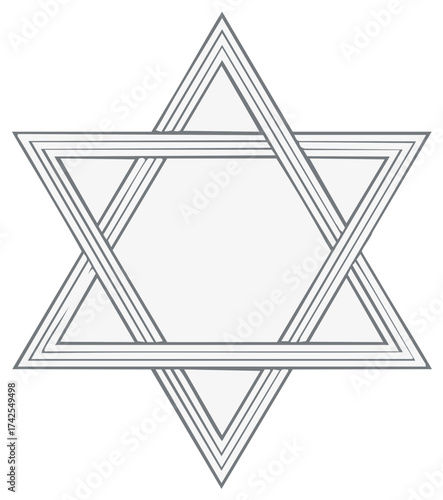 Linear Star of David Illustration, Jewish Symbol Graphic Icon