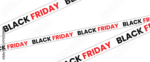 ribbons for black friday sale transparent png or isolated on white background, Crossed ribbons. Big sale. Graphic elements. Vector illustration
