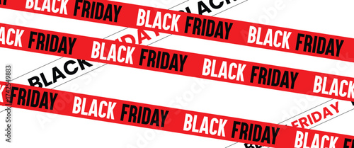 ribbons for black friday sale transparent png or isolated on white background, Crossed ribbons. Big sale. Graphic elements. Vector illustration