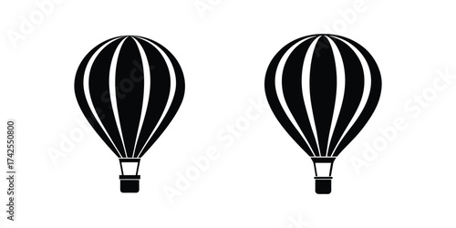 hot air balloon silhouette vector illustration