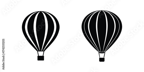 hot air balloon silhouette icon vector illustration