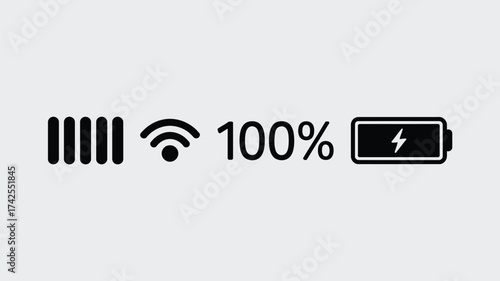 Minimalist battery and wifi status icons vector illustration scalable eps graphic design vector