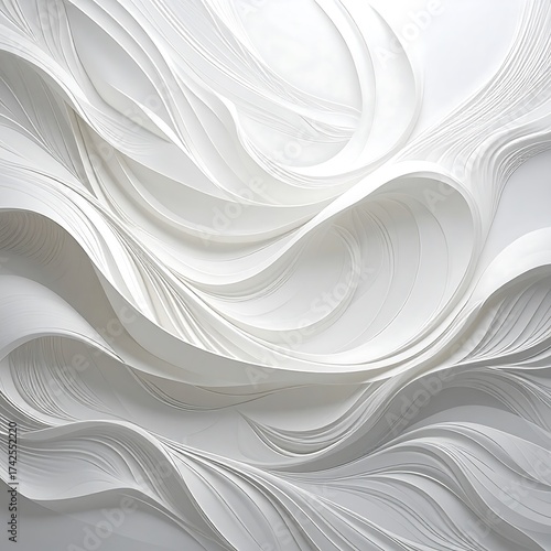 Abstract white paper waves