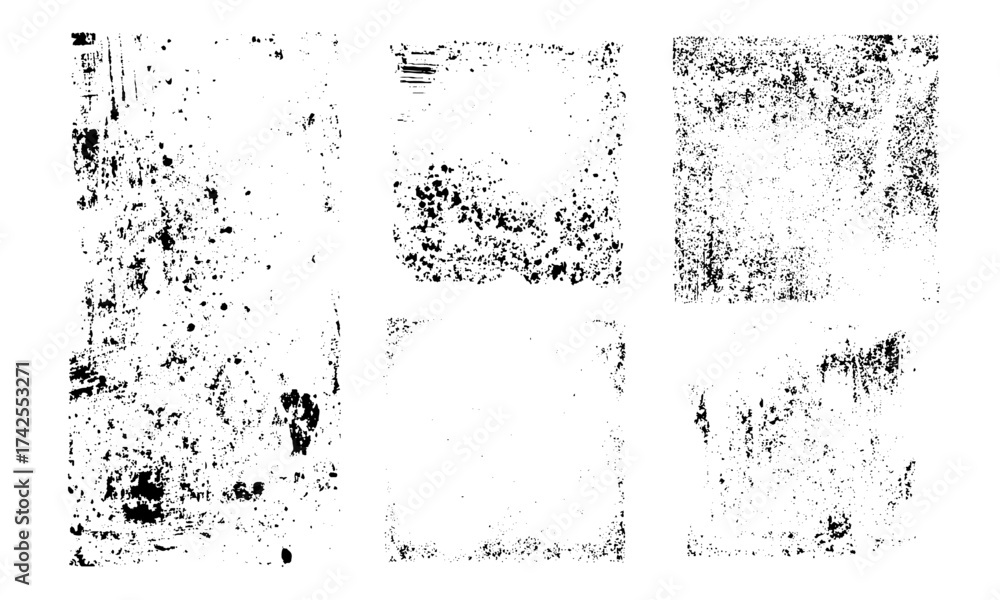 Obraz premium Set of seamless sketch line grunge textures engraving style . Grunge square frame overlays set transparent background texture