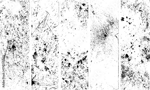 Set of seamless sketch line grunge textures engraving style . Grunge square frame overlays set transparent background texture