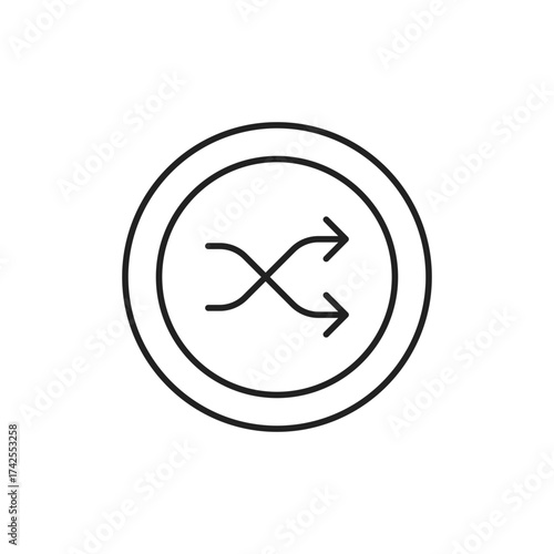 Random Sort Icon, Shuffle Arrange Items Glyph Web Asset