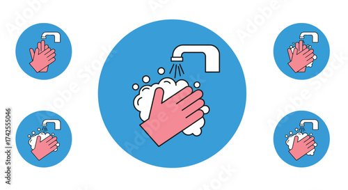 Visual guide demonstrating proper handwashing techniques for hygiene and health